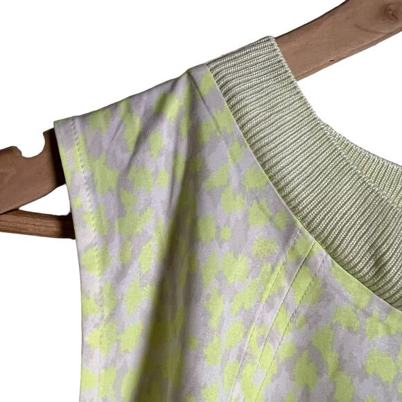 Athleta Zephyr Print Tank Top in Neon Yellow Leopard Print Plus Size 1X - Picture 4 of 8